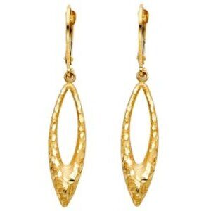 New 14K Yellow Gold Hanging Earrings
